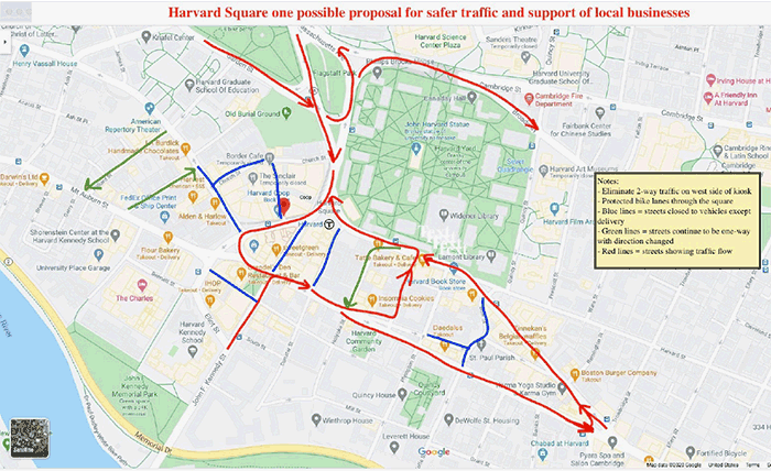 Harvard Square proposed street closures/one-way