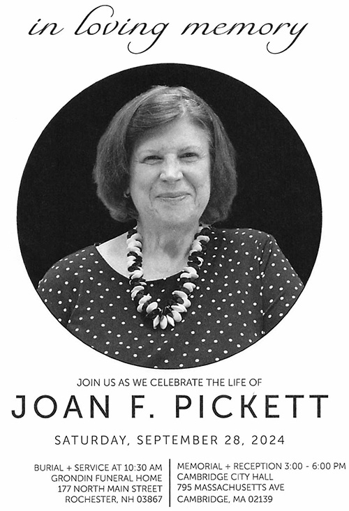 Joan Pickett Memorial