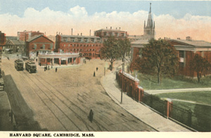 Harvard Square Looking West postcard