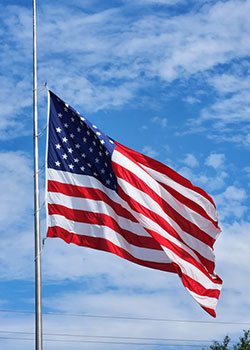 US flag - half-staff