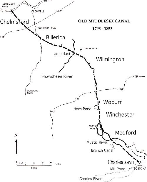 Middlesex Canal map